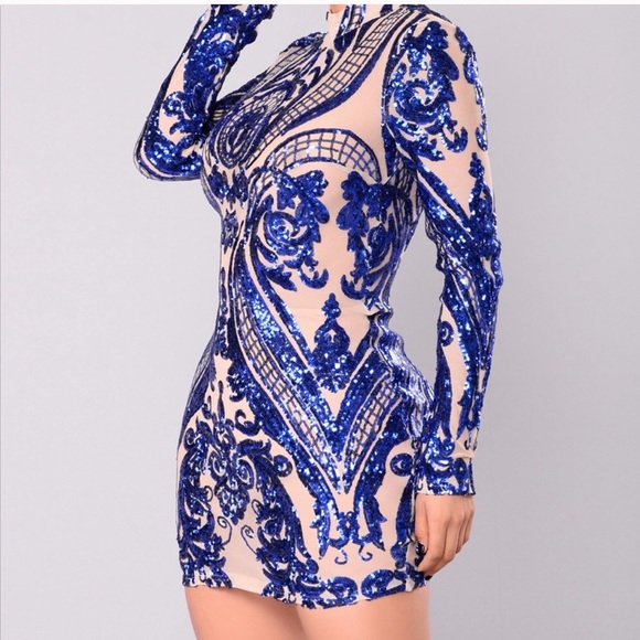 Sexy Blue Sequin Dress